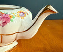 Vintage Arthur Wood Floral Design Teapot with Gold Trim #4549 Repaired