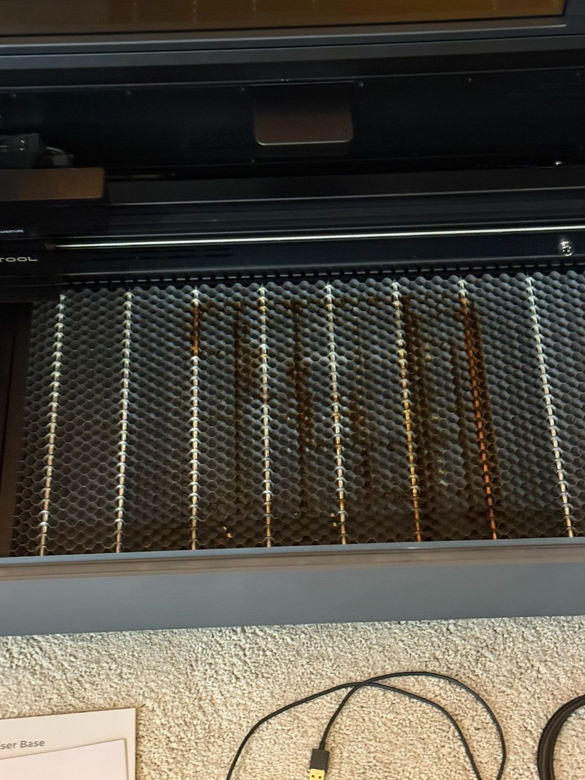 xTool P2 55W Desktop CO2 Laser Cutter with Honeycomb Base and Riser Unit