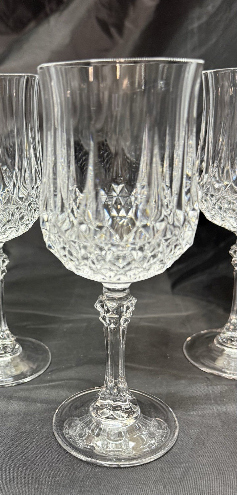 Vintage Set Of 6 Cristal D'Arques Durand Longchamp Crystal Wine Glasses 6.5