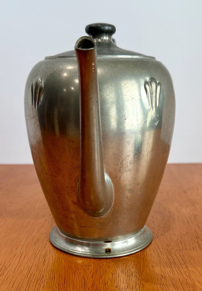 Vintage Royal Solid Pewter Teapot or Coffee Pot with Hinged Lid