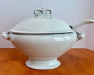 Vintage J. & G. Meakin Ironstone White Soup Tureen with Lid and Ladle
