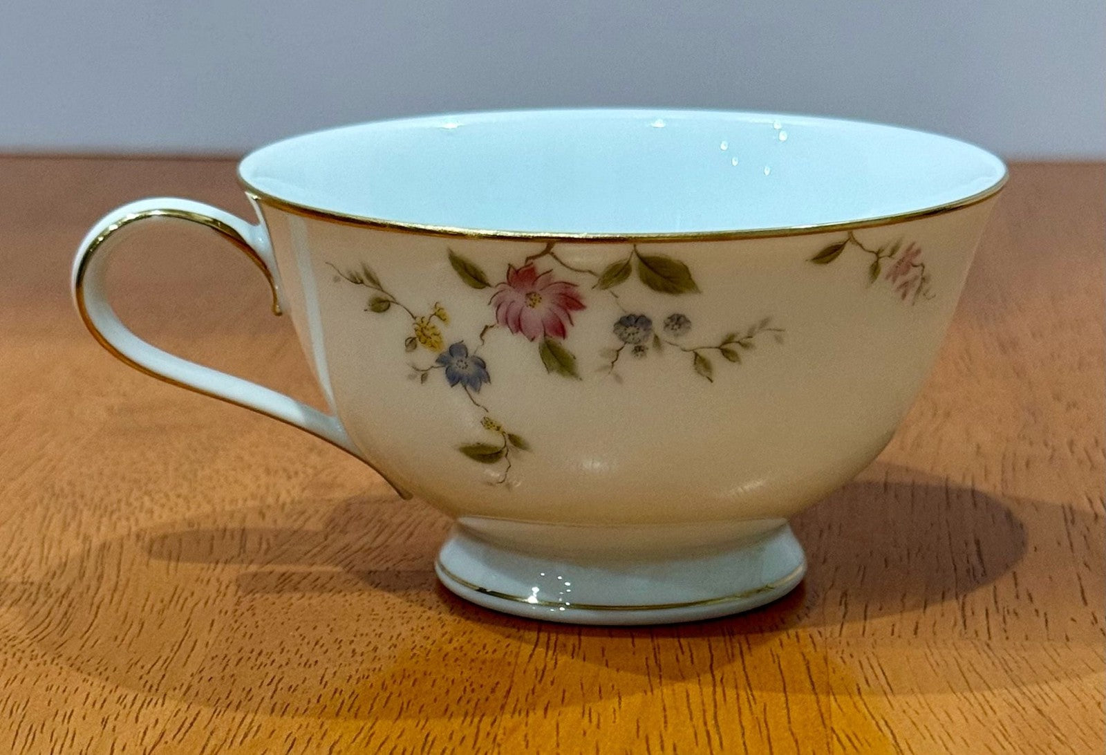 Vintage Noritake Firenze Gold Trim Tea Cup 6674 Floral Moss Rose