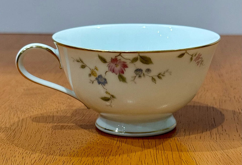 Vintage Noritake Firenze Gold Trim Tea Cup 6674 Floral Moss Rose