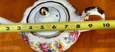Vintage Arthur Wood Floral Design Teapot with Gold Trim #4549 Repaired