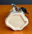 Vintage Ceramic Budgerigar Bird on Tree Stump Figurine Bud Vase