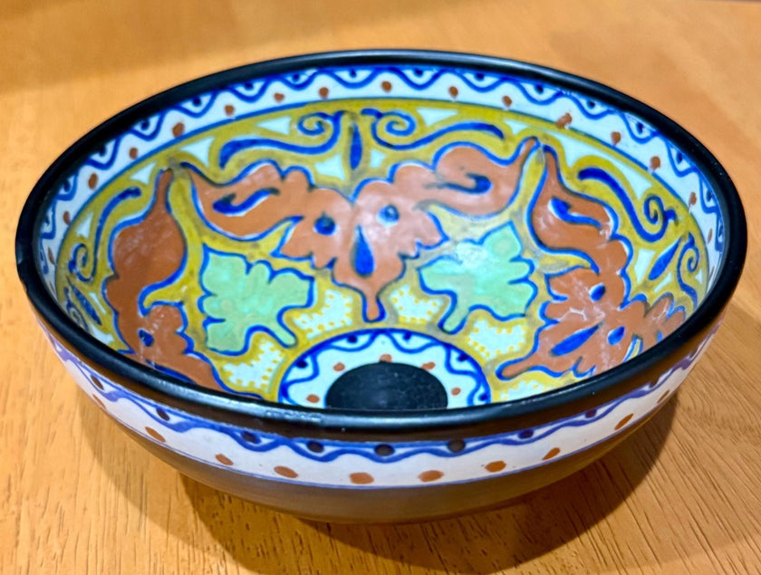 Antique PZH BEEK Model #8 Ceramic Bowl Gouda Holland Art Deco Floral Circa 1923