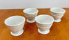 Set of 4 Vintage White Ceramic Restaurant-Ware Footed Egg Cups 3x2.5”