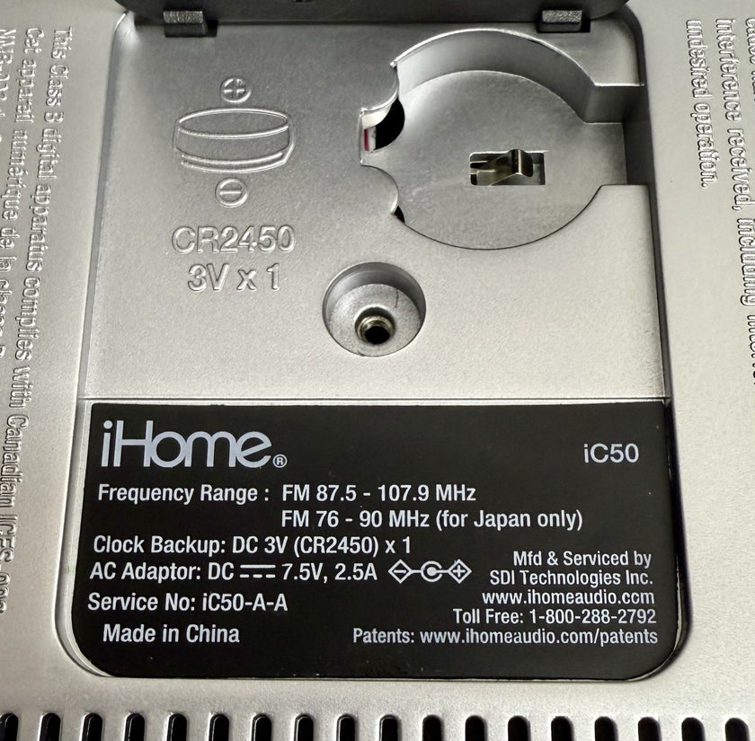 iHome iC50 FM Stereo Alarm Clock Radio Dock Android Smartphones Programmable