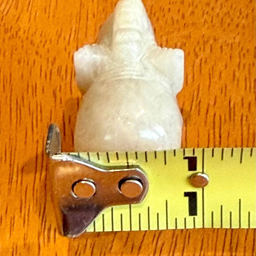 Set of 5 Vintage Hand Carved Gemstone and Quartz Elephant Figurines