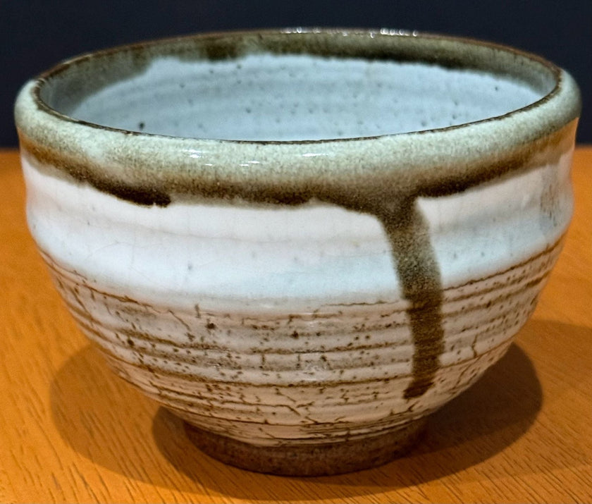 Vintage Japanese Hagi-Ware Style Matcha Chawan Tea Bowl Signed 4.5”