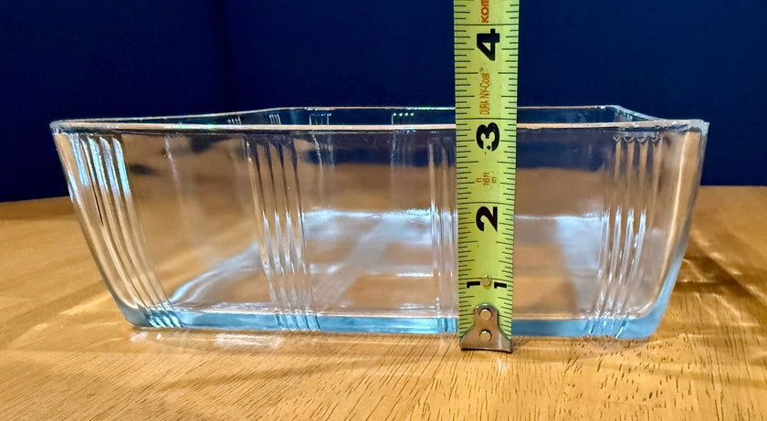 Vintage Hazel Atlas Clear Glass Square Baking Tart Pan Refrigerator Dish