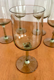 Vintage Set Of 8 Lenox Green Mist Wine Goblets Expression Line Smoky Green Sage