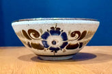 Vintage Tonala Mexico Hand Painted Sandstone Pottery Floral Bowl 5
