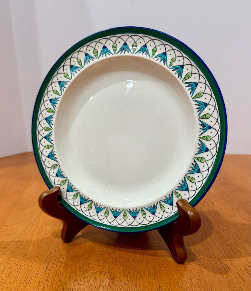 Vintage Teheran by Wedgwood Etruria England Green Blue Floral Pattern Plate