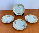 Set of 4 Vintage Hand Painted Floral Porcelain Saucers Made in Occupied Japan