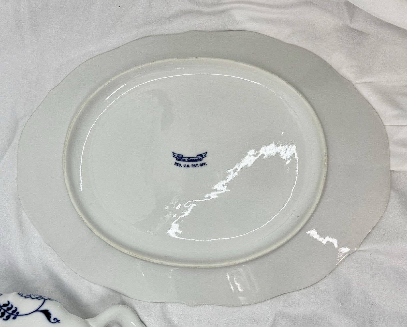 Vintage Blue Danube Oval Soup Tureen with Lid & Underplate Blue Onion Pattern