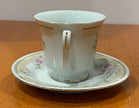 Vintage China Pearl Gigi Pattern Footed Tea Cup and Saucer Set