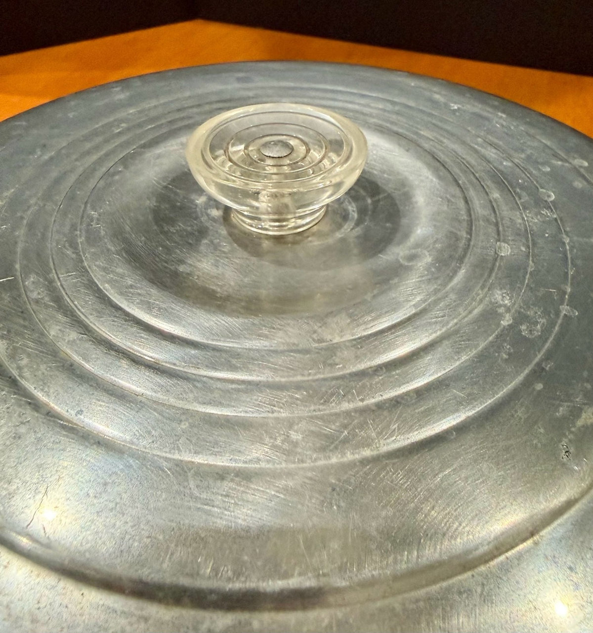 Vintage Aluminum Cake Cover Dome With Clear Acrylic Knob 11.5 Inch