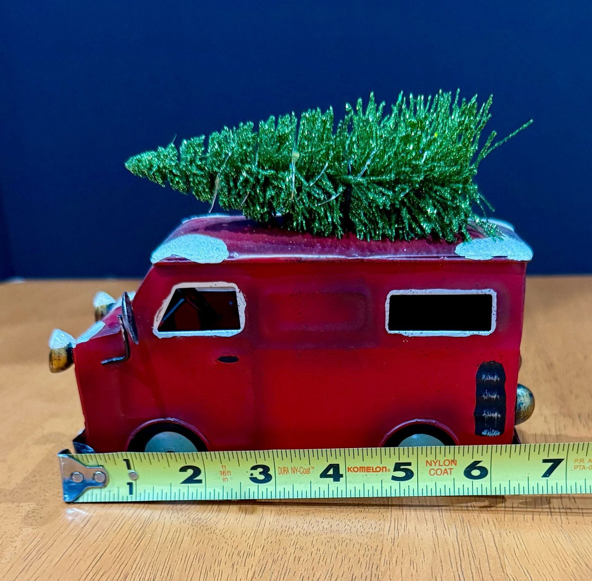 Enchanted Forest Red Metal Truck Christmas Decor Toy