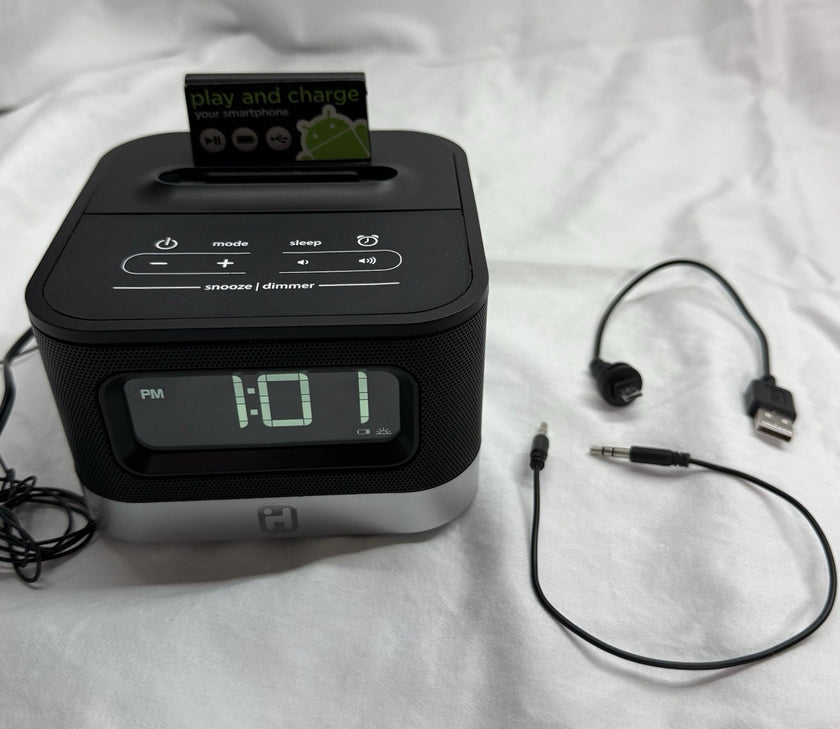iHome iC50 FM Stereo Alarm Clock Radio Dock Android Smartphones Programmable