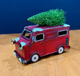 Enchanted Forest Red Metal Truck Christmas Decor Toy