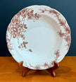 Colonial Pottery Stoke England Clifford Pattern Brown Transferware Soup Bowl