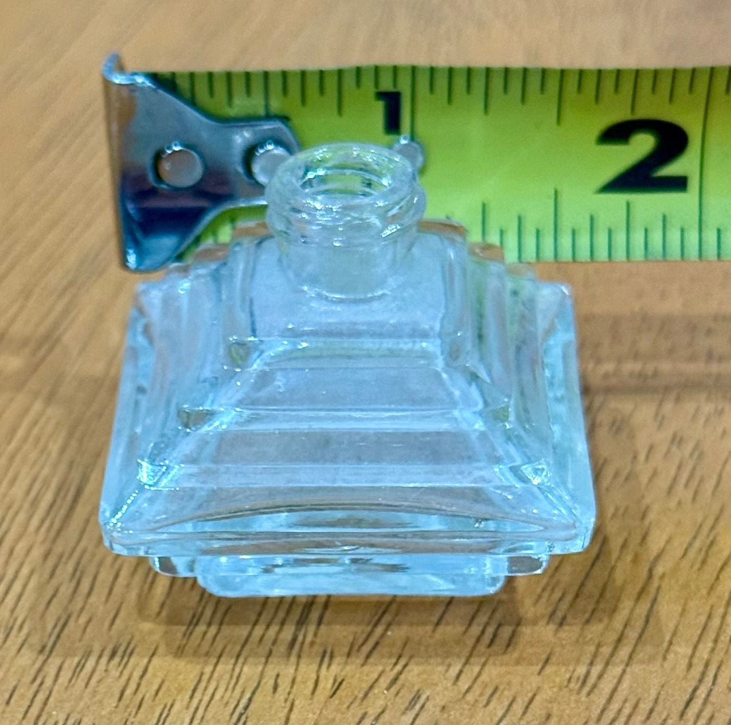 Vintage IRICE Art Deco Clear Glass Pyramid Individual Salt Shaker