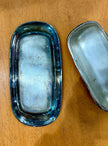 Vintage Wm Rogers Silverplate Butter Dish with Pineapple Finial