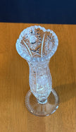 Vintage Lausitzer Crystal Bud Vase Hand Cut German 24% Leaded Crystal Hobstars