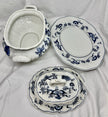 Vintage Blue Danube Oval Soup Tureen with Lid & Underplate Blue Onion Pattern