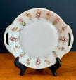 Antique Nippon Hand Painted Porcelain Serving Dish Gold Handles Pink Floral Swag