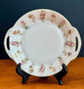 Antique Nippon Hand Painted Porcelain Serving Dish Gold Handles Pink Floral Swag