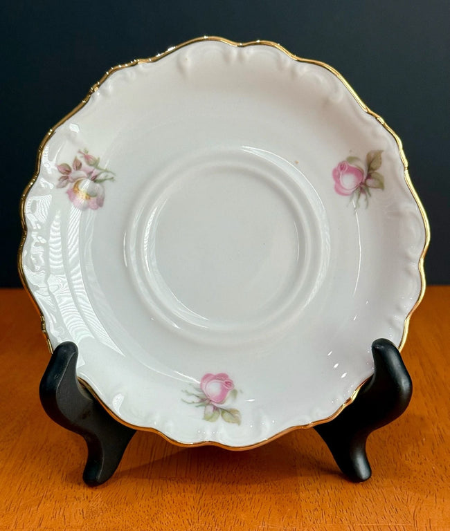Vintage Schumann Bavaria Golden Crown E&R Briar Rose Porcelain Teacup Saucer