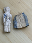 Antique Bisque Frozen Charlotte Penny Doll Blue Hat Sailor Figurine Miniature