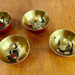 Vintage Japanese Seven Lucky Gods Lacquerware Sake Cup Set of 5