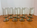 Vintage Set Of 8 Lenox Green Mist Iced Tea Goblets Expression Line Smoky Green