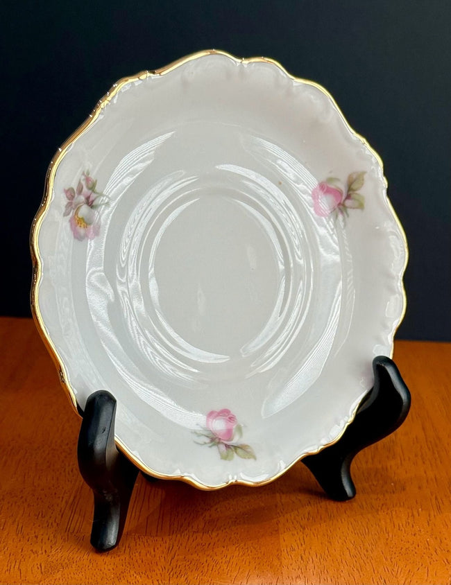 Vintage Schumann Bavaria Golden Crown E&R Briar Rose Porcelain Teacup Saucer