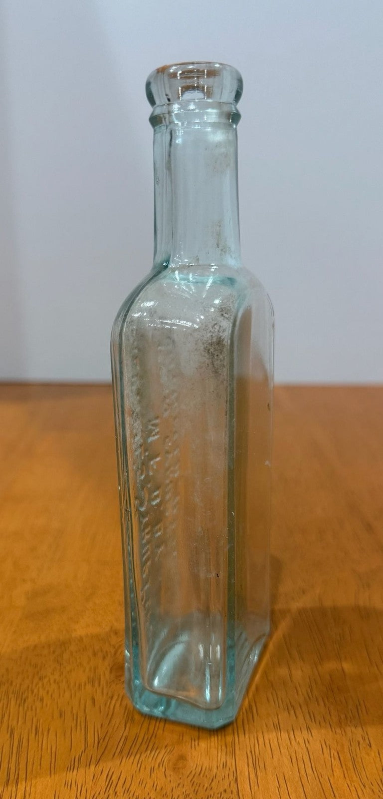 Antique Dr. W.B. Caldwell's Syrup Pepsin Bottle Clear Blue Tint Glass