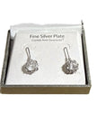 Truly Crystal Fine Silver Plate Swarovski Crystal Floral Earrings