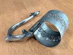 Vintage Silver Plated Filigree Glass Holder or Carafe Collar with Handle