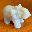 Set of 5 Vintage Hand Carved Gemstone and Quartz Elephant Figurines