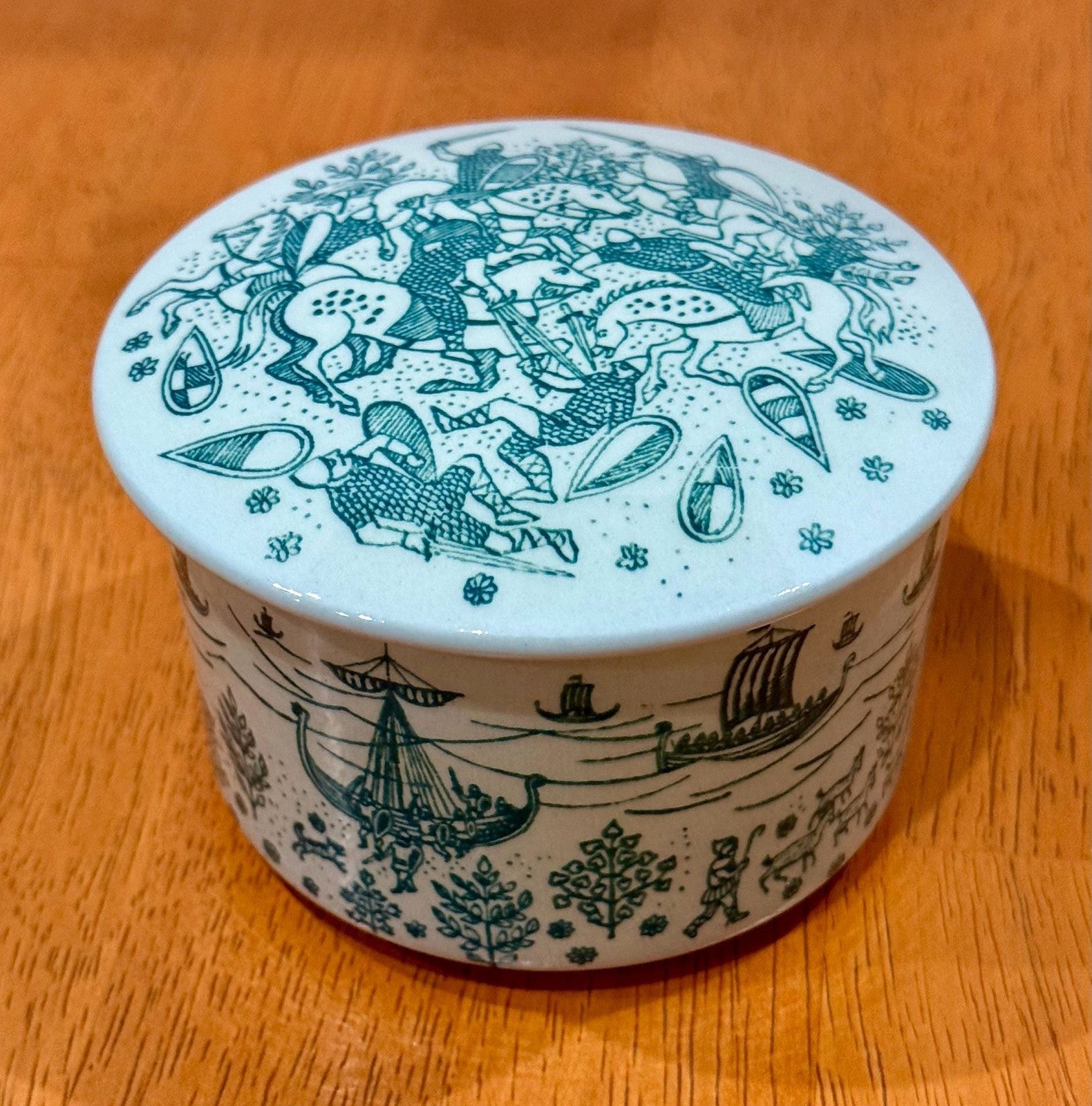 Vintage Nymølle Denmark Limited Edition Trinket Box Paul Høyrup Viking Motif
