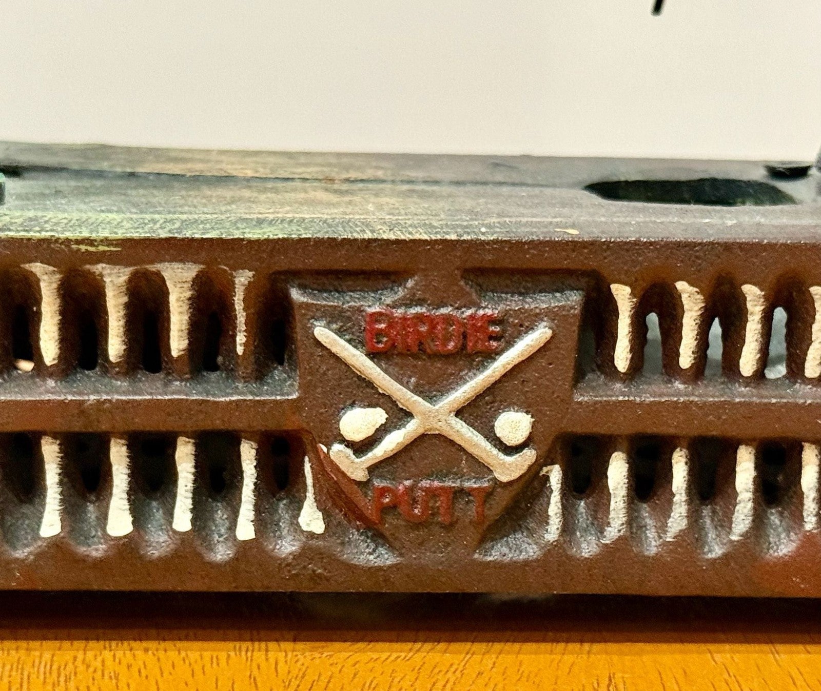 Vintage Cast Iron Birdie-Putt Mechanical Golf Coin Bank