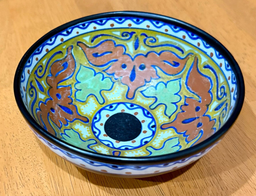 Antique PZH BEEK Model #8 Ceramic Bowl Gouda Holland Art Deco Floral Circa 1923
