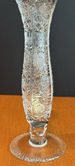 Vintage Lausitzer Crystal Bud Vase Hand Cut German 24% Leaded Crystal Hobstars