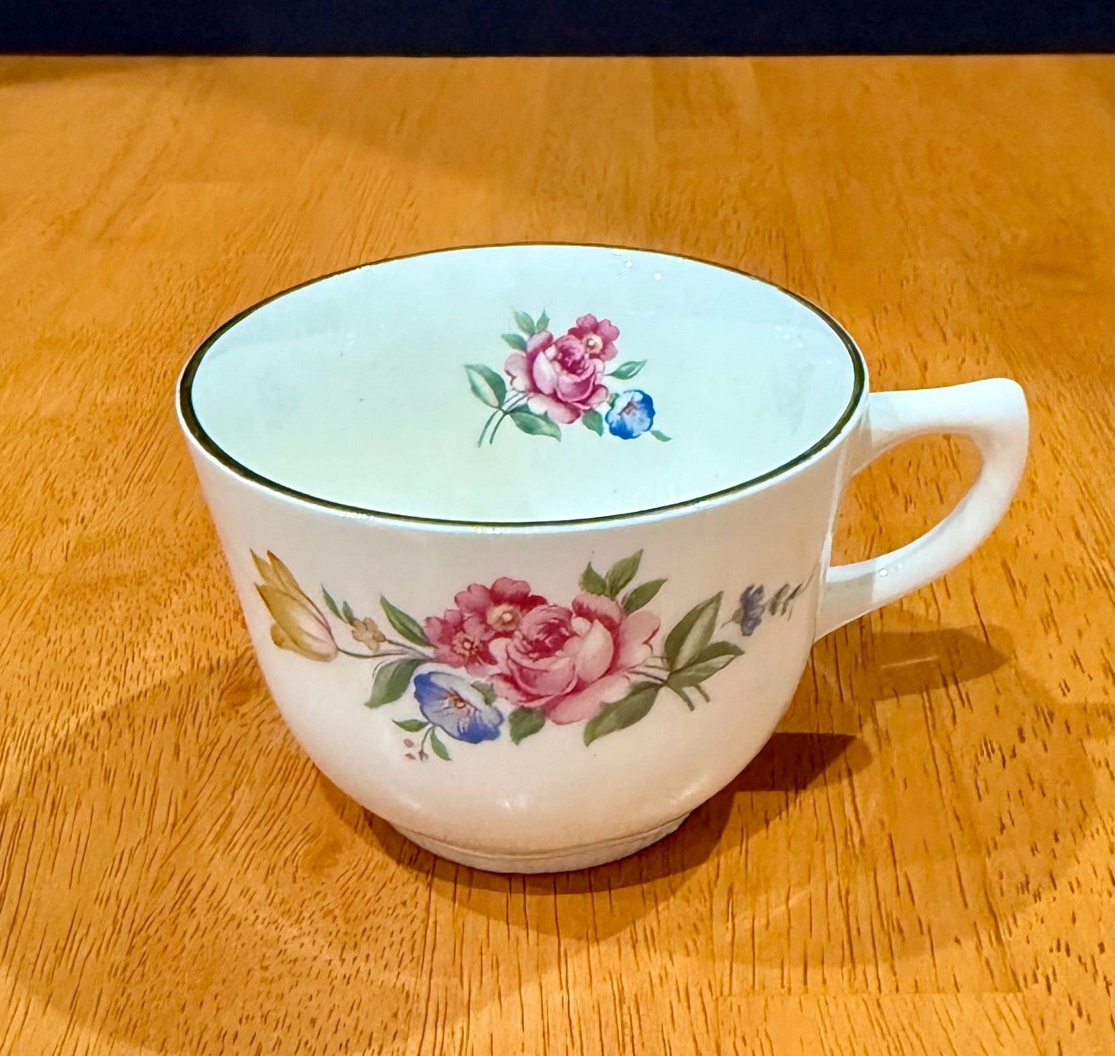 Vintage Scio Pottery Hazel Floral Tea Cup Moss Rose Pattern