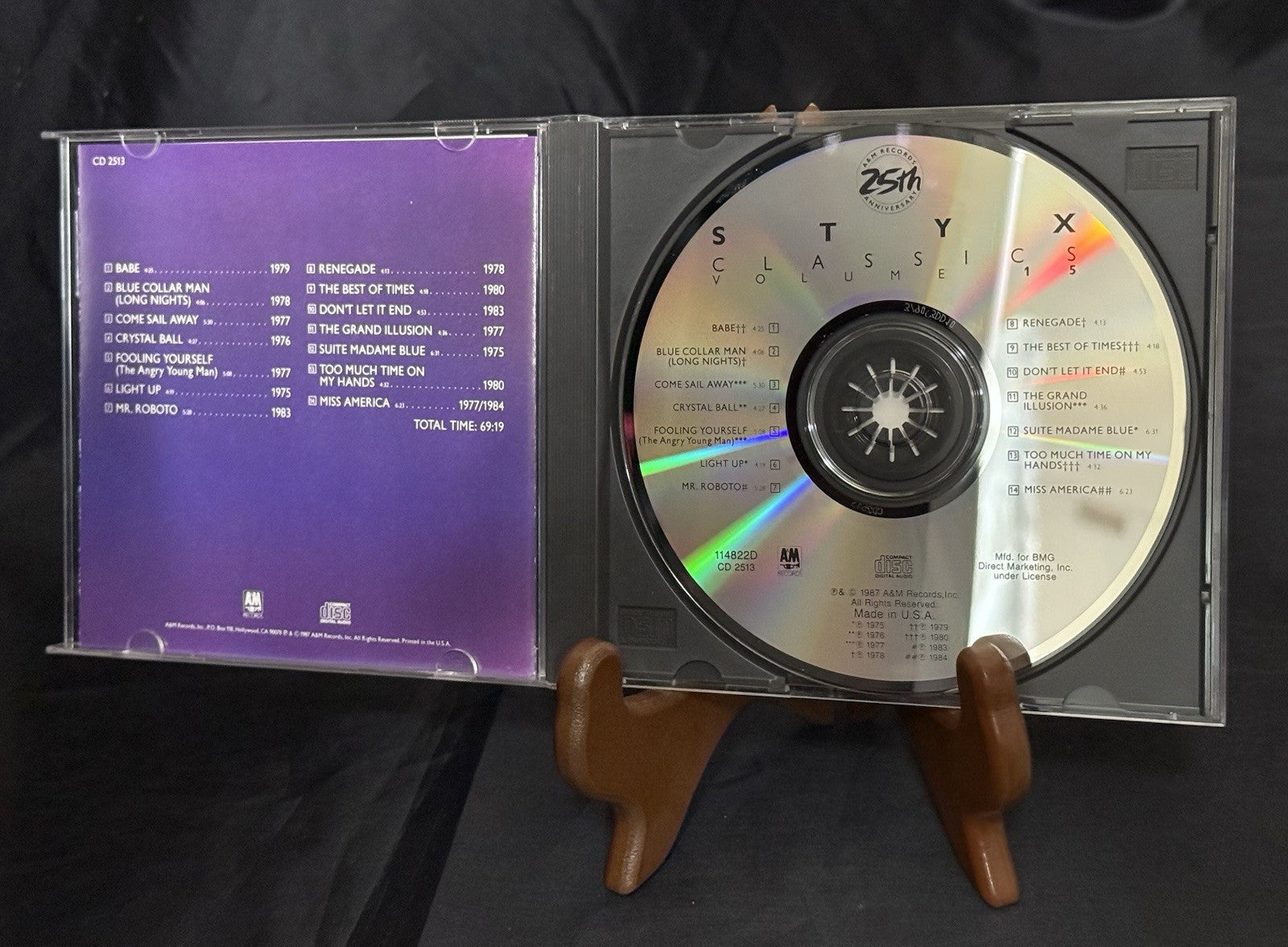 Styx ‎– Classics Volume 15 CD 1987 A&M Records ‎– CD 2513