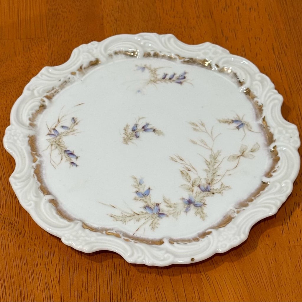Vintage Dresden Germany Porcelain Floral Scalloped Salad plate 7 Inch