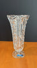 Vintage West Germany 24% Lead Crystal Hobstar Starburst Medallion Vase 8.5