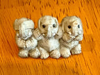 Stone Critters Vintage Three Wise Elephants Figurine Hear See Speak No Evil SC-423
